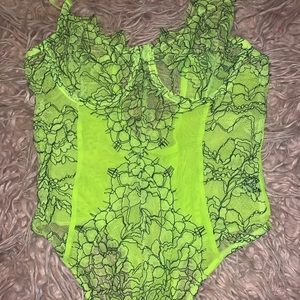 Neon lace body suit